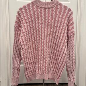 Pink Cable Knit Women's Sweater